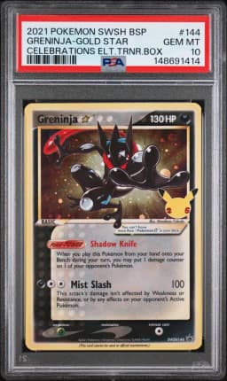 2021 #144 Greninja-Gold Star PSA 10 Swsh Black Star Promo