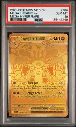 2025 #188 Mega Lucario EX PSA 10 Meg EN-Mega Evolution