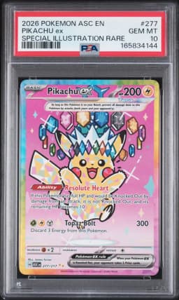 2026 #277 Pikachu EX PSA 10 Asc EN-Ascended Heroes