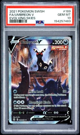 2021 #189 Full Art/Umbreon V PSA 10 Sword & Shield Evolving Skies