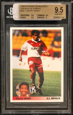 1996 #182 Thierry Henry BGS 9.5 Panini Los Mejores Equipos de Europa