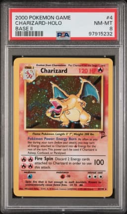 2000 #4 Charizard-Holo PSA 8 Game Base II