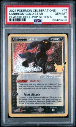 2021 #17 Umbreon-Gold Star PSA 10 Celebrations Classic Collection Pokemon