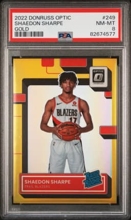 2022 #249 Shaedon Sharpe PSA 8 Panini Donruss Optic