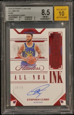2022 #4 Stephen Curry BGS 8.5 Panini Flawless All-NBA Ink Ruby