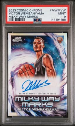 2023 #MWMVW Victor Wembanyama PSA 9 Topps Cosmic Chrome Milky Way Marks Autographs