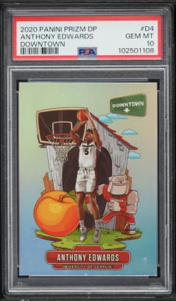 2020 #D4 Anthony Edwards PSA 10 Panini Prizm Draft Picks Downtown Basketball