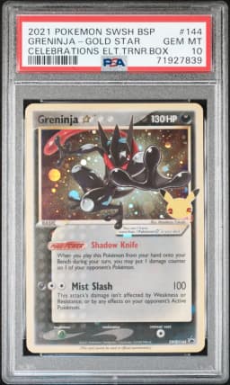 2021 #144 Greninja-Gold Star PSA 10 Swsh Black Star Promo