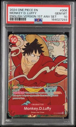 2024 #006 Monkey D. Luffy PSA 10 One Piece English Version 1st Anniversary Set