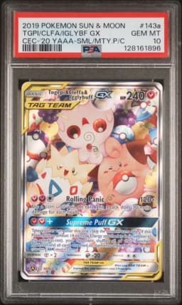 2019 #143a Togepi & Cleffa & Igglybuff GX PSA 10 Sun & Moon Cosmic Eclipse