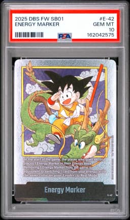 2025 #E-42 Energy Marker PSA 10 Dragon Ball Super Card Game Fusion World Manga Booster 01