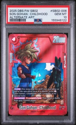 2025 #SB02-006 Son Gohan : Childhood PSA 10 Dragon Ball Super Card Game Fusion World Manga Booster 02