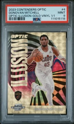 2023 #4 Donovan Mitchell PSA 9 Panini Contenders Optic Optic Illusion
