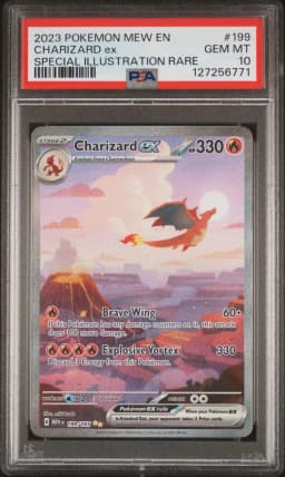 2023 #199 Charizard EX PSA 10 Mew EN-151
