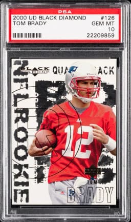 2000 #126 Tom Brady PSA 10 Upper Deck Black Diamond Football