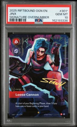 2025 #301* Jinx - Loose Cannon PSA 10 Riftbound: League of Legends Ogn-Origins