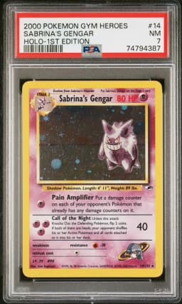 2000 #14 Sabrina's Gengar PSA 7 Gym Heroes