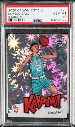 2020 #23 LaMelo Ball PSA 10 Panini Crown Royale Kaboom! Basketball