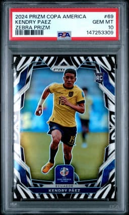 2024 #69 Kendry Paez PSA 10 Panini Prizm Conmebol Copa America