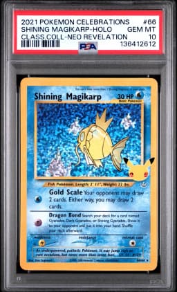 2021 #66 Shining Magikarp-Holo PSA 10 Celebrations Classic Collection