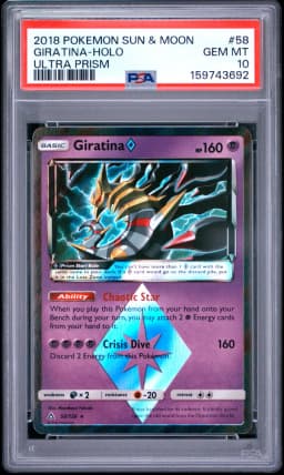 2018 #58 Giratina-Holo PSA 10 Sun & Moon Ultra Prism