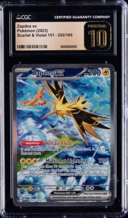 2023 #202 Zapdos EX CGC 10 Pristine Mew EN-151 Pokemon