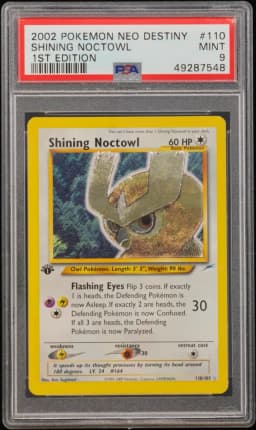 2002 #110 Shining Noctowl 1st Edition PSA 9 Neo Destiny