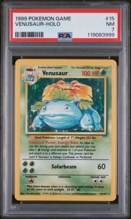1999 #15 Venusaur-Holo PSA 7 Game