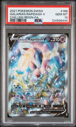 2021 #168 Full Art/Galarian Rapidash V PSA 10 Sword & Shield Chilling Reign
