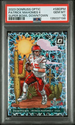 2023 #SBDPM Patrick Mahomes II PSA 10 Panini Donruss Optic Super Bowl Downtown