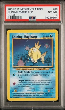 2001 #66 Shining Magikarp-Holo PSA 8 Neo Revelation