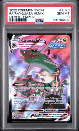 2022 #TG20 Full Art/Rayquaza Vmax PSA 10 Sword & Shield Silver Tempest