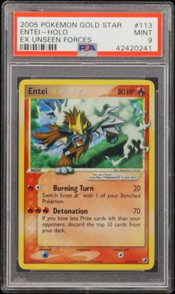 2005 #113 Entei-Holo Gold Star PSA 9 EX Unseen Forces