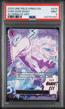 2025 #078 Gum-Gum Giant PSA 9 One Piece PRB02-Premium Booster -One Piece Card the Best- Vol.2