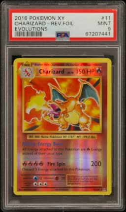2016 #11 Charizard-Reverse Foil PSA 9 XY Evolutions
