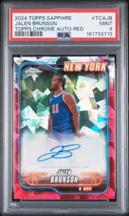 2024 #TCAJB Jalen Brunson PSA 9 Topps Chrome Sapphire Edition Topps Chrome Autographs