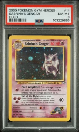 2000 #14 Sabrina's Gengar PSA 8 Gym Heroes