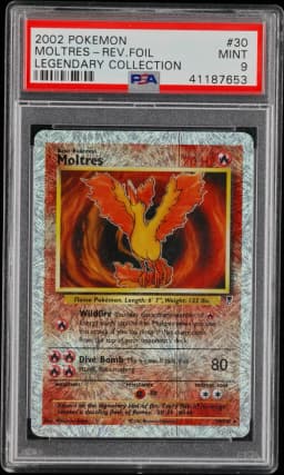 2002 #30 Moltres-Reverse Foil PSA 9 Legendary Collection