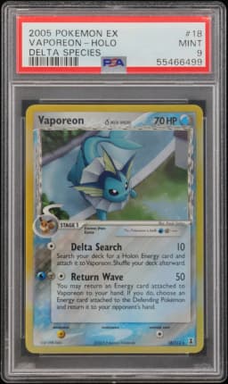 2005 #18 Vaporeon-Holo PSA 9 EX Delta Species