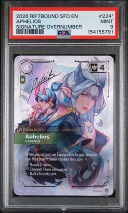 2026 #224* Aphelios - Exalted PSA 9 Riftbound: League of Legends Sfd-Spiritforged