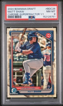 2024 #BDC26 Matt Shaw PSA 8 Bowman Draft
