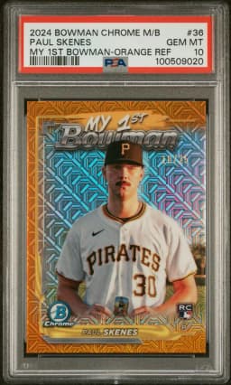 2024 #36 Paul Skenes PSA 10 Bowman Chrome Mega Box My 1st Bowman