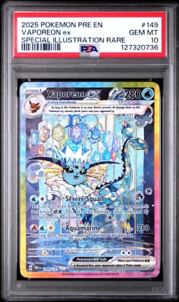2025 #149 Vaporeon EX PSA 10 Pre EN-Prismatic Evolutions