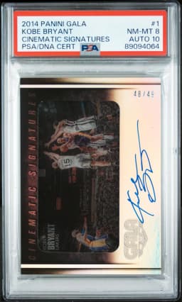 2014 #1 Kobe Bryant PSA 8 Panini Gala Cinematic Signatures