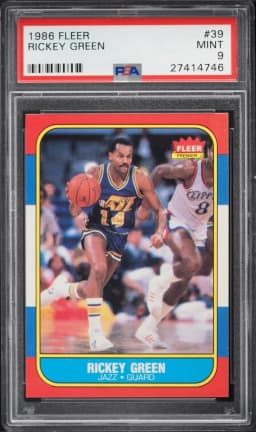 1986 Fleer Basketball Rickey Green #39 PSA 9 MINT