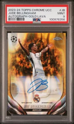2023 #JB Jude Bellingham PSA 9 Topps Chrome UEFA Club Competitions Chrome Autographs