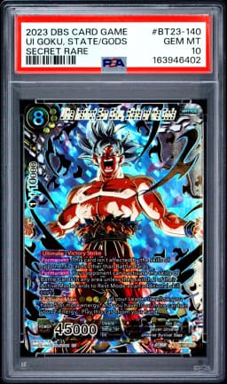 2023 #BT23-140 Ultra Instinct Son Goku, State of the Gods PSA 10 Dragon Ball Super Card Game Series 23 Perfect Combination