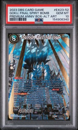 2023 #EX23-52 Son Goku, Final Spirit Bomb PSA 10 Dragon Ball Super Card Game Premium Anniversary Box