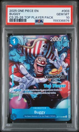 2025 #003 Buggy PSA 10 One Piece Championship 25-26 Top Player Pack