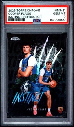 2025 #INS-11 Cooper Flagg PSA 10 Topps Chrome Instinct